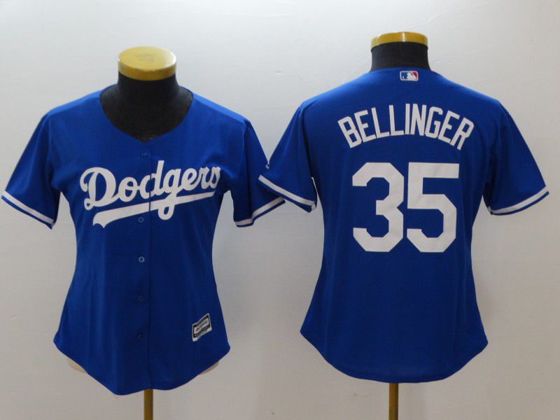 Women Los Angeles Dodgers 35 Bellinger Blue MLB Jerseys